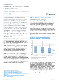 Solvency Capital Requirement Coverage Ratios