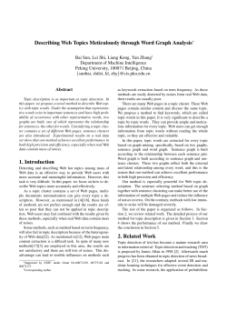 Describing Web Topics Meticulously through Word Graph Analysis