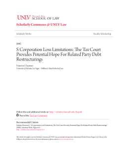 S Corporation Loss Limitations