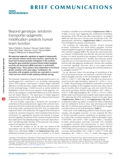 Beyond genotype: serotonin transporter epigenetic