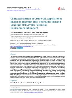 Characterization of Crude Oil, Asphaltenes Based on Bismuth (Bi
