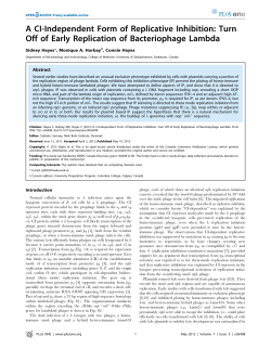 A CI-Independent Form of Replicative Inhibition: Turn Off of
