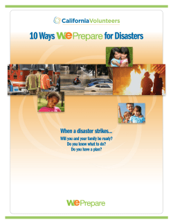 10 Ways for Disasters - CaliforniaVolunteers