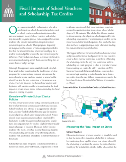 Fiscal Impact of School Vouchers and Scholarship Tax Credits (PDF