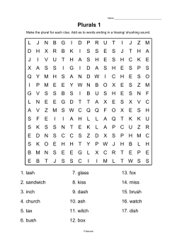 Plurals 1 - Primary Resources