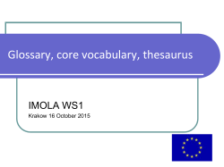 Glossary, core vocabulary, thesaurus
