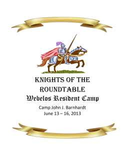 KNIGHTS OF THE Roundtable Webelos Resident Camp