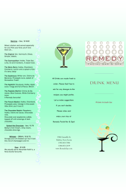 drink menu - Remedy Spa