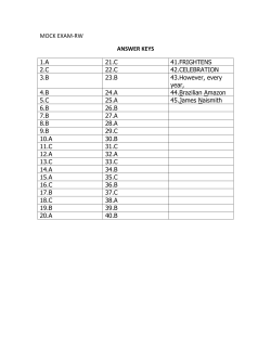 MOCK EXAM-RW ANSWER KEYS 1.A 21.C 41.FRIGHTENS 2.C 22