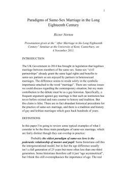 Paradigms of Same-Sex Marriage in the Long