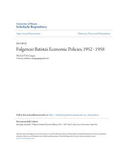 Fulgencio Batista`s Economic Policies, 1952