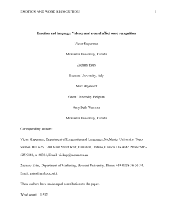 EMOTION AND WORD RECOGNITION 1 Emotion and language