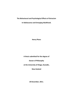 The Behavioural and Psychological Effects of Ostracism In