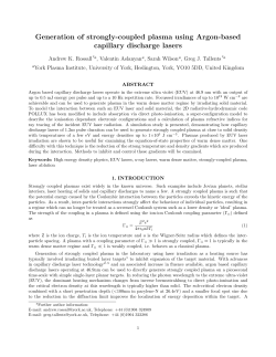 Generation of strongly-coupled plasma using Argon