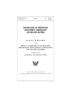 investigation of whitewater development corporation and related