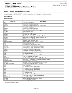 Catchmaster Brand Adhesive Devices-SDS - Wil
