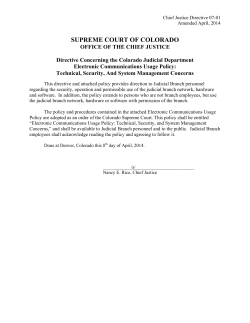 Chief Justice Directive 07-01