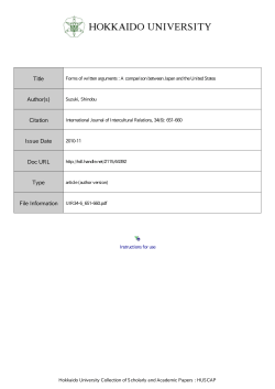 Forms of written arguments: A comparison between Japan and the