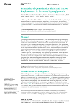 Principles of Quantitative Fluid and Cation Replacement in