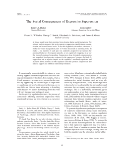 The Social Consequences of Expressive Suppression
