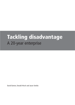 Tackling Disadvantage: A 20-year enterprise