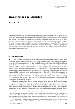 Investing in a relationship