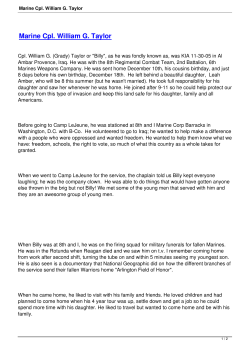 Marine Cpl. William G. Taylor