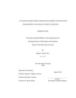 A COGNITIVE-BEHAVIORAL STRESS MANAGEMENT