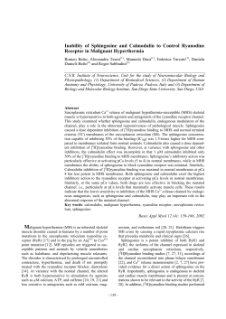 Inability of Sphingosine and Calmodulin to Control Ryanodine