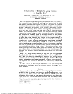 Relationship of Height to Lung Volume in Healthy