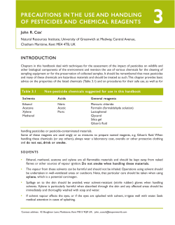 precautions in the use and handling of pesticides and chemical