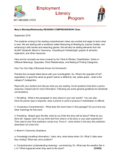 Mary M/W Reading Comprehension