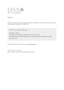 The Varieties of Corruption: Lessons From a Least Corrupt Case