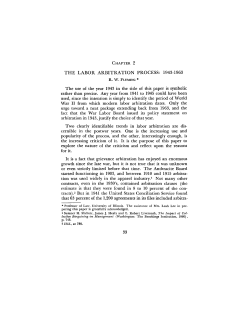 the labor arbitration process: 1943-1965