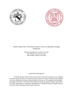 North Country New York Dairy Farmer Views on Alternative Energy