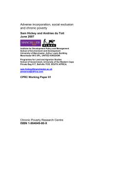 Adverse Incorporation, Social Exclusion and Chronic Poverty