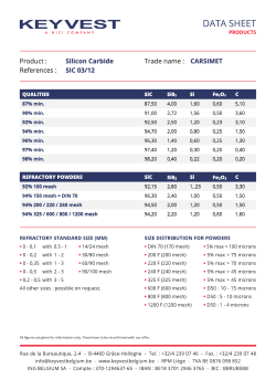 Product : Silicon Carbide References : SIC 03/12 Trade name