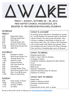 Awake Info Packet - Woodstock Students Middle School Ministry