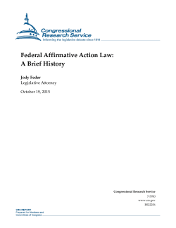 Federal Affirmative Action Law: A Brief History