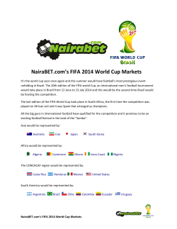 NairaBET.com`s FIFA 2014 World Cup Markets