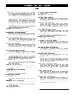 2015 Clarence Line-Ups - David DeMarie Dance Studios