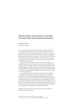 Measure Noun constructions: An instance of semantically