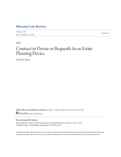 Contract to Devise or Bequeath As an Estate Planning Device