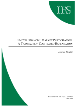 Limited financial market perticipation: a trransaction cost