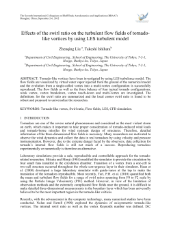 Effects of the swirl ratio on the turbulent flow fields of tornado