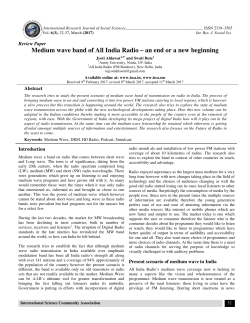 Medium wave band of ave band of All India Radio &ndash; an end or a new