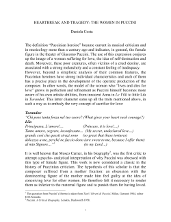 HEARTBREAK AND TRAGEDY: THE WOMEN IN PUCCINI Daniela