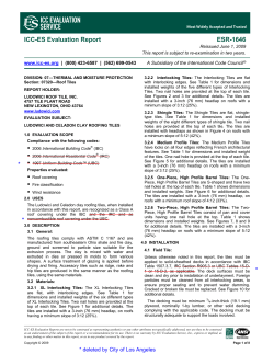 ESR-1646 - Ludowici Roof Tile Inc.