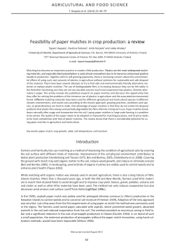Feasibility of paper mulches in crop production: a review