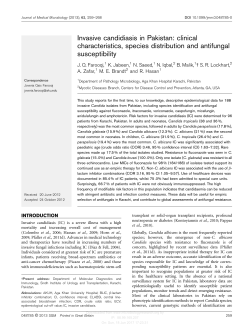 Invasive candidiasis in Pakistan: clinical characteristics, species